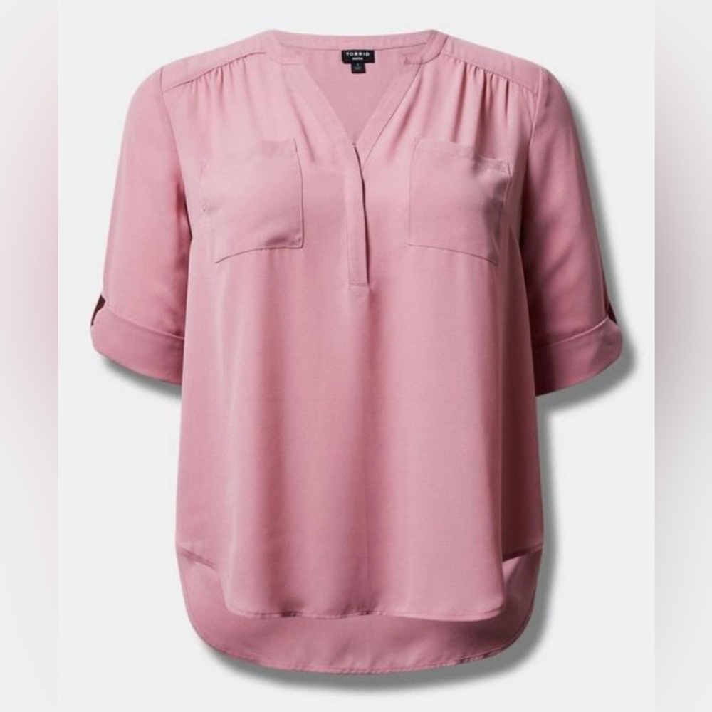 Torrid Georgette Pullover 3/4 Sleeve Blouse